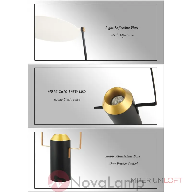 Настольная лампа Marble reflector от ImperiumLoft