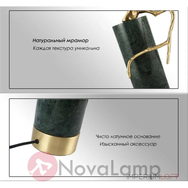 Настольная лампа Marble Branch Коричневый мрамор от ImperiumLoft