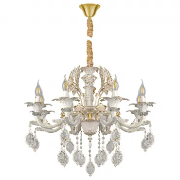 Подвесная люстра AM Group CLEOPATRA SP8 WH+GL Подвесная люстра AM Group CLEOPATRA SP8 WH+GL