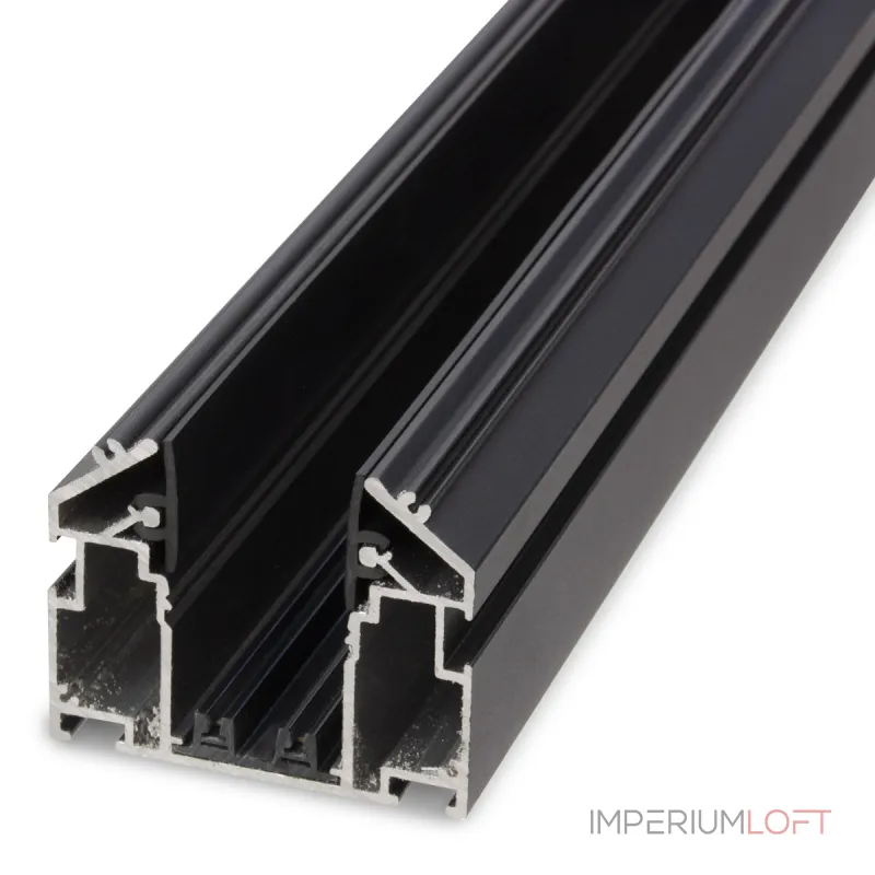 Трековый шинопровод + Закладной профиль для натяжного потолка AM539 2M BK SMART от ImperiumLoft