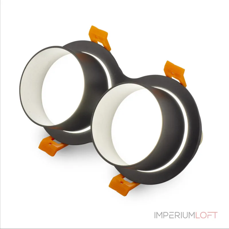 Встраиваемый двойной точечный светильник AM472/2 SAND BK GU10 от ImperiumLoft