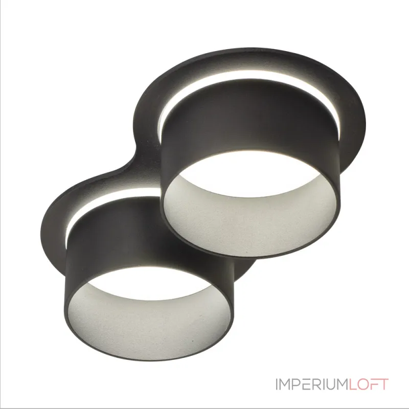 Встраиваемый двойной точечный светильник AM472/2 SAND BK GU10 от ImperiumLoft