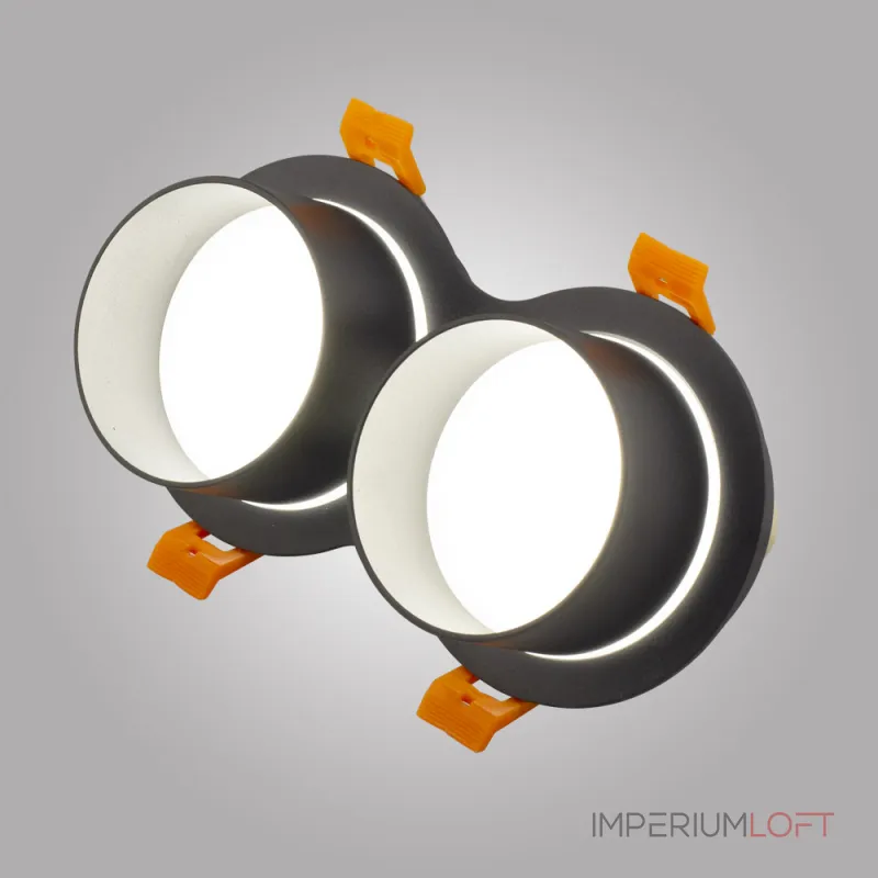 Встраиваемый двойной точечный светильник AM472/2 SAND BK GU10 от ImperiumLoft