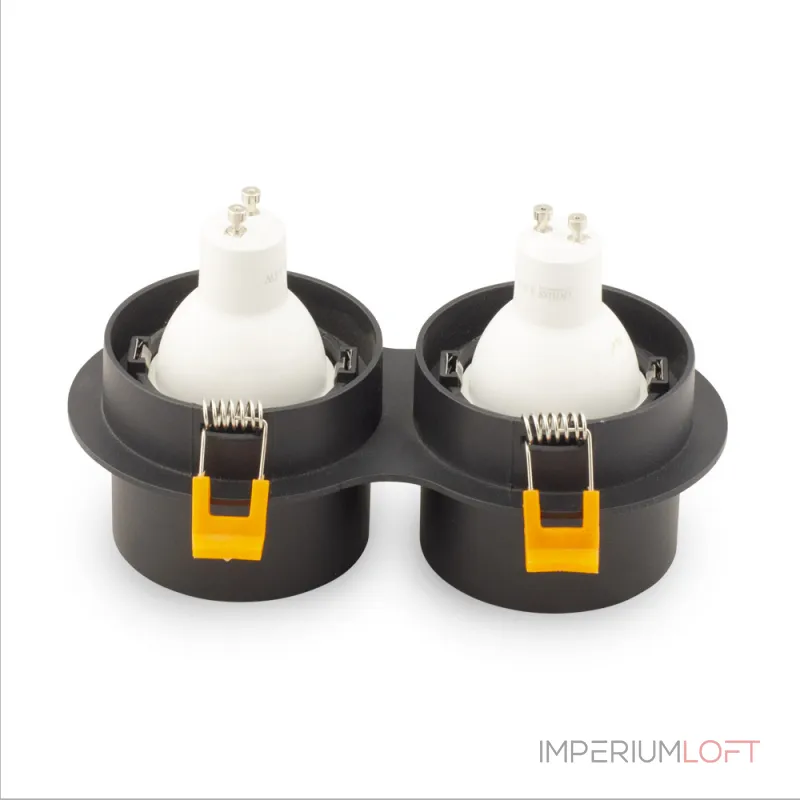 Встраиваемый двойной точечный светильник AM472/2 SAND BK GU10 от ImperiumLoft