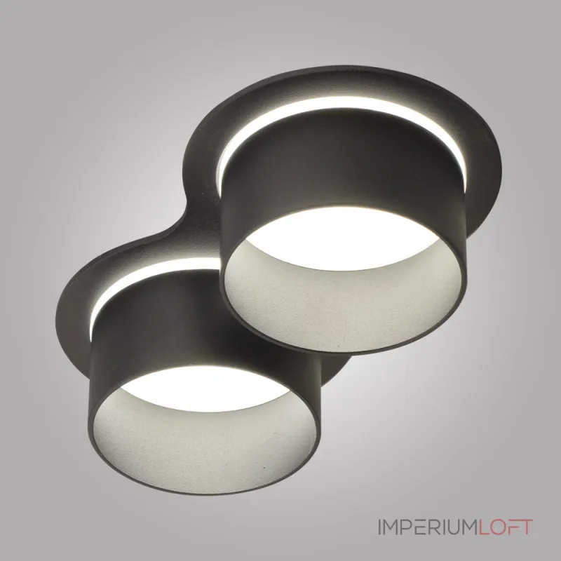 Встраиваемый двойной точечный светильник AM472/2 SAND BK GU10 от ImperiumLoft