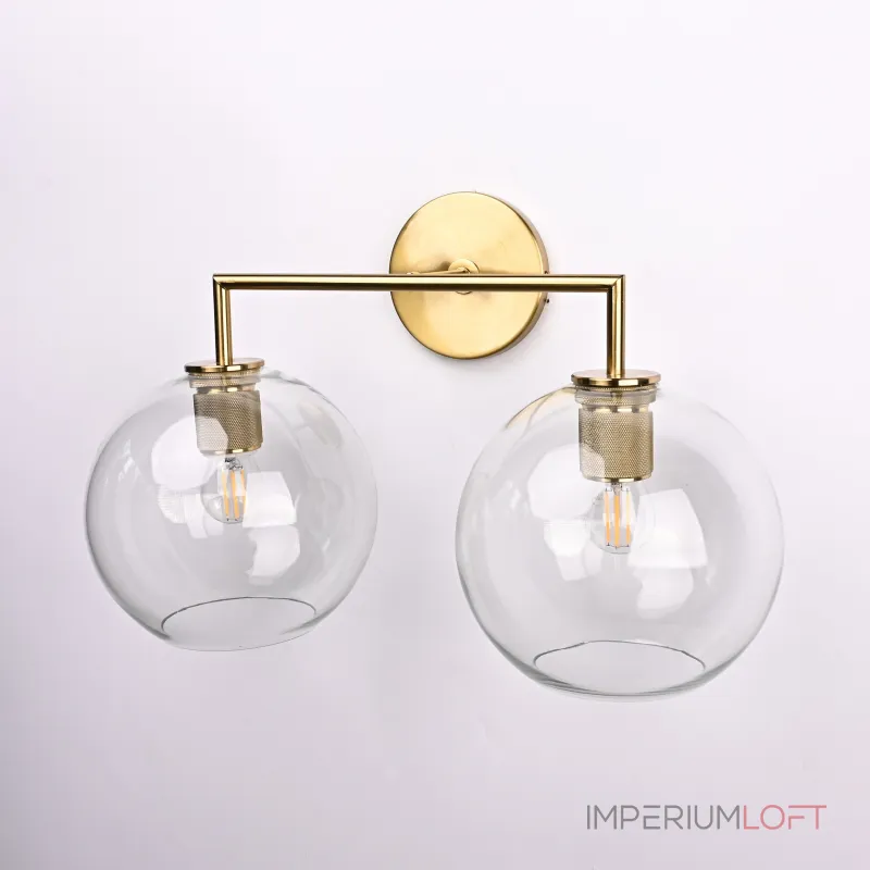 Бра RH Utilitaire Globe Shade Double Sconce Brass от ImperiumLoft Бра RH Utilitaire Globe Shade Double Sconce Brass от ImperiumLoft