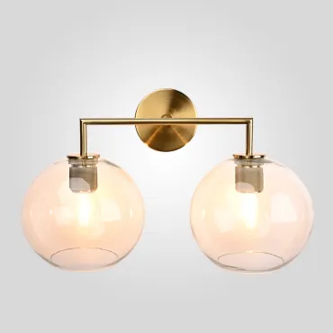 Бра RH Utilitaire Globe Shade Double Sconce Brass Бра RH Utilitaire Globe Shade Double Sconce Brass
