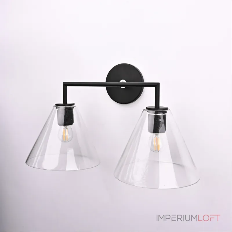 Бра RH Utilitaire Funnel Shade Double Sconce Black от ImperiumLoft