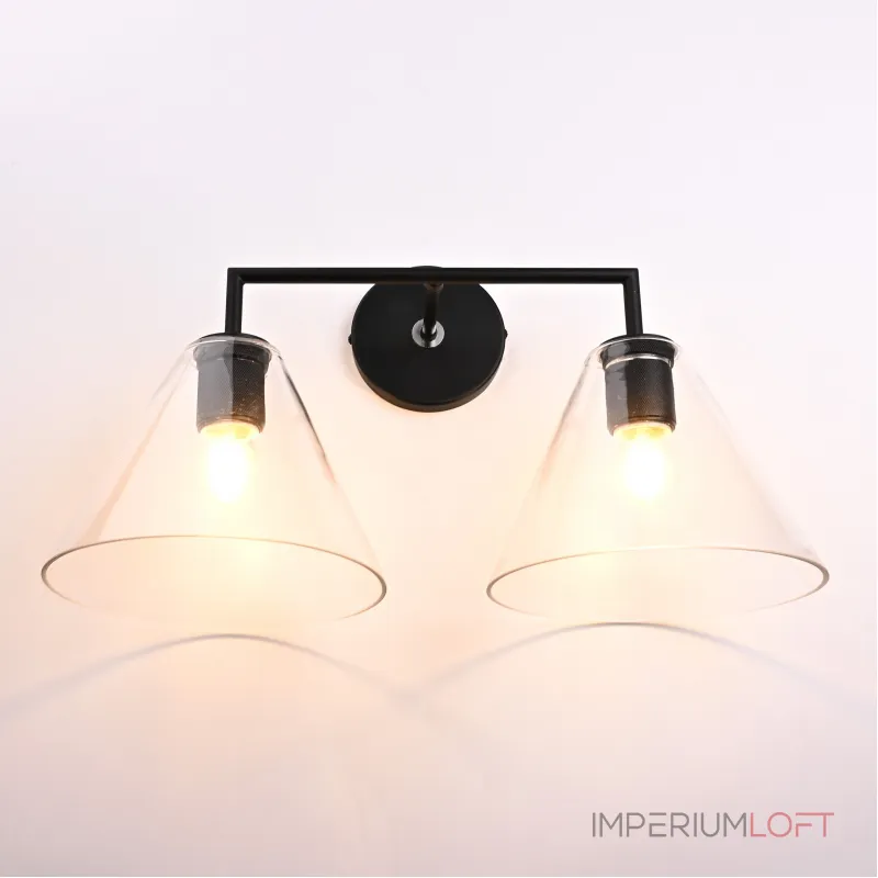 Бра RH Utilitaire Funnel Shade Double Sconce Black от ImperiumLoft