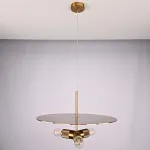Люстра RH Utilitaire Disk Triple Pendant Brass от ImperiumLoft