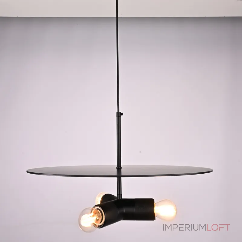Люстра RH Utilitaire Disk Triple Pendant Black от ImperiumLoft