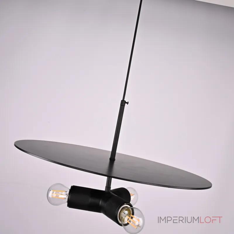 Люстра RH Utilitaire Disk Triple Pendant Black от ImperiumLoft