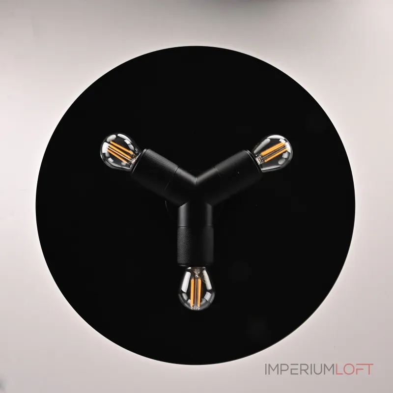 Люстра RH Utilitaire Disk Triple Pendant Black от ImperiumLoft