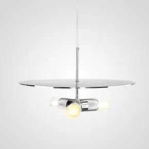 Люстра RH Utilitaire Disk Triple Pendant Silver