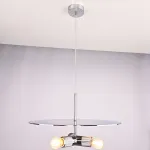 Люстра RH Utilitaire Disk Triple Pendant Silver от ImperiumLoft