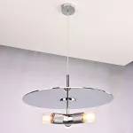 Люстра RH Utilitaire Disk Triple Pendant Silver от ImperiumLoft