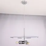 Люстра RH Utilitaire Disk Triple Pendant Silver от ImperiumLoft