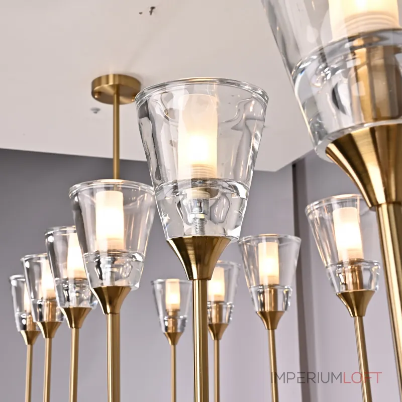 Люстра на штанге TORCHE DE VERRE Linear Chandelier 12