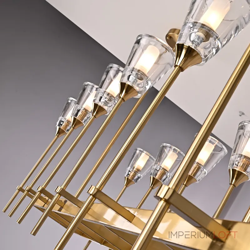 Люстра на штанге TORCHE DE VERRE Linear Chandelier 12