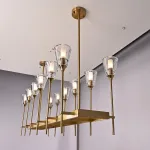 Люстра на штанге TORCHE DE VERRE Linear Chandelier 12
