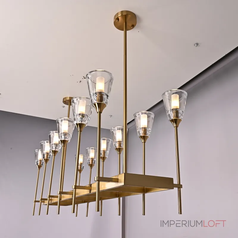 Люстра на штанге TORCHE DE VERRE Linear Chandelier 12