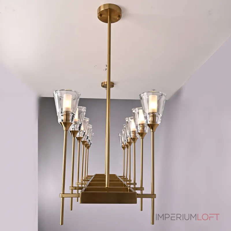 Люстра на штанге TORCHE DE VERRE Linear Chandelier 12