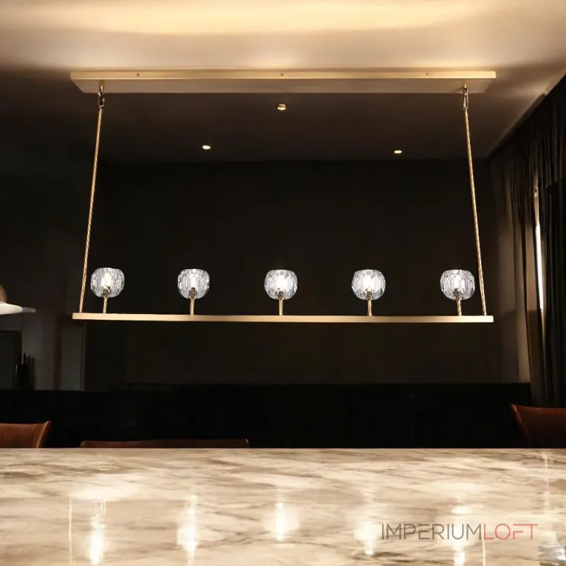 Люстра RH Boule De Cristal Linear Chandelier 5 Bronze от ImperiumLoft