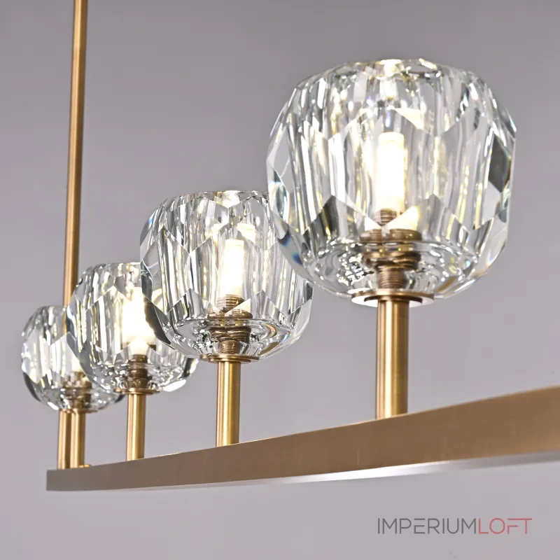 Люстра RH Boule De Cristal Linear Chandelier 5 Bronze от ImperiumLoft