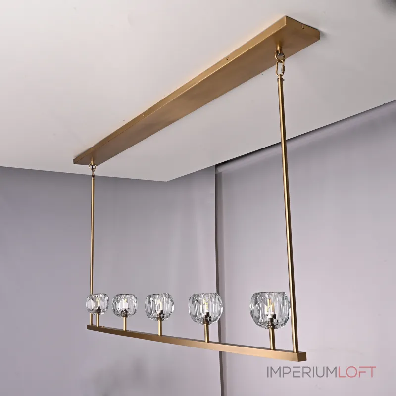 Люстра RH Boule De Cristal Linear Chandelier 5 Bronze от ImperiumLoft