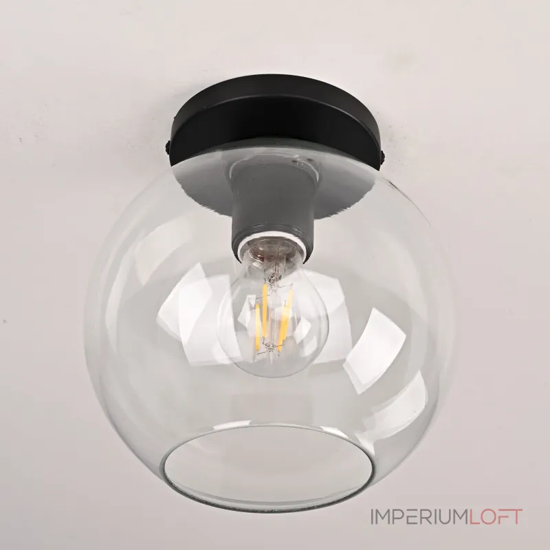 Потолочный светильник RH Utilitaire Globe  Shade Flushmount Black от ImperiumLoft