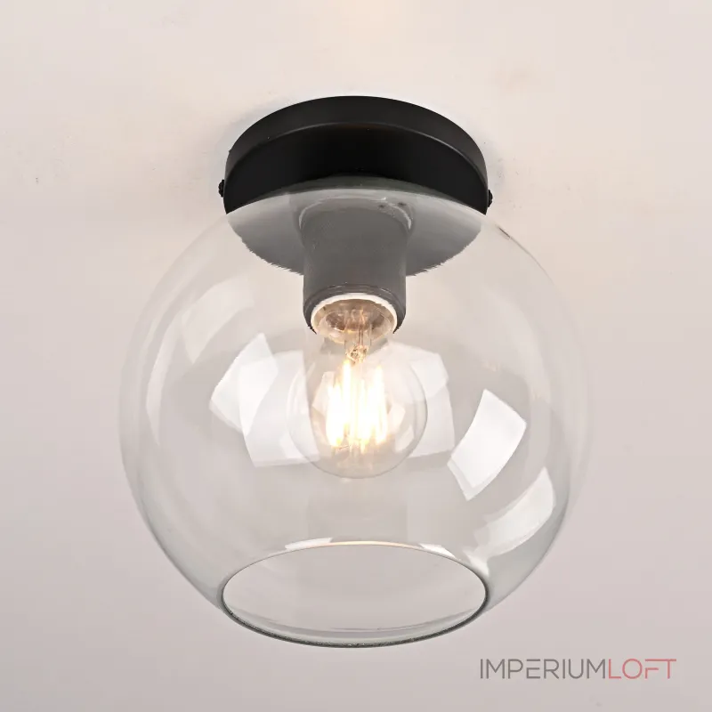 Потолочный светильник RH Utilitaire Globe  Shade Flushmount Black от ImperiumLoft