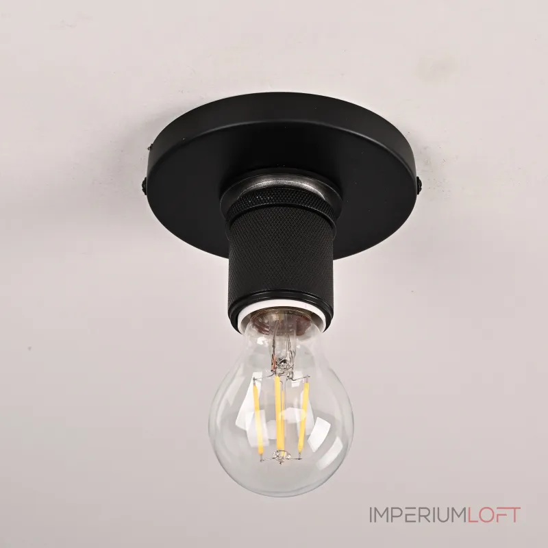 Потолочный светильник RH Utilitaire Socket Flushmount Black от ImperiumLoft