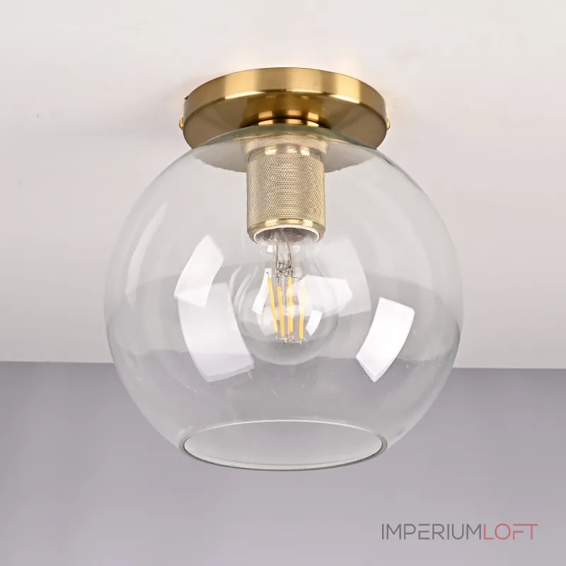Потолочный светильник RH Utilitaire Globe Shade Flushmount Brass от ImperiumLoft Потолочный светильник RH Utilitaire Globe Shade Flushmount Brass от ImperiumLoft