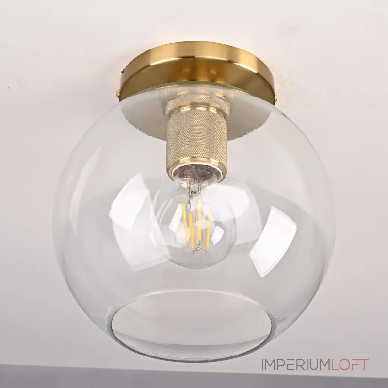 Потолочный светильник RH Utilitaire Globe Shade Flushmount Brass от ImperiumLoft Потолочный светильник RH Utilitaire Globe Shade Flushmount Brass от ImperiumLoft