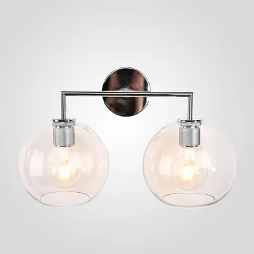 Бра RH Utilitaire Globe Shade Double Sconce Silver Бра RH Utilitaire Globe Shade Double Sconce Silver