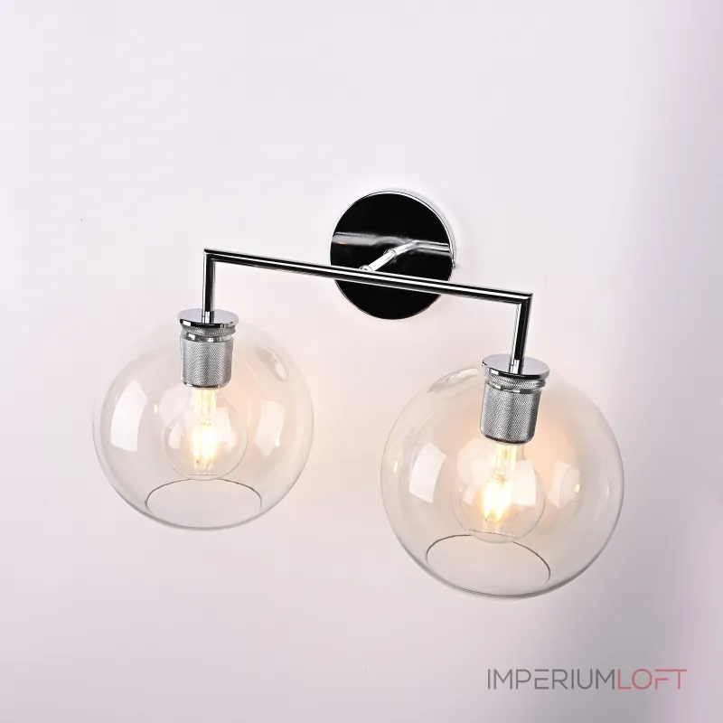 Бра RH Utilitaire Globe Shade Double Sconce Silver от ImperiumLoft