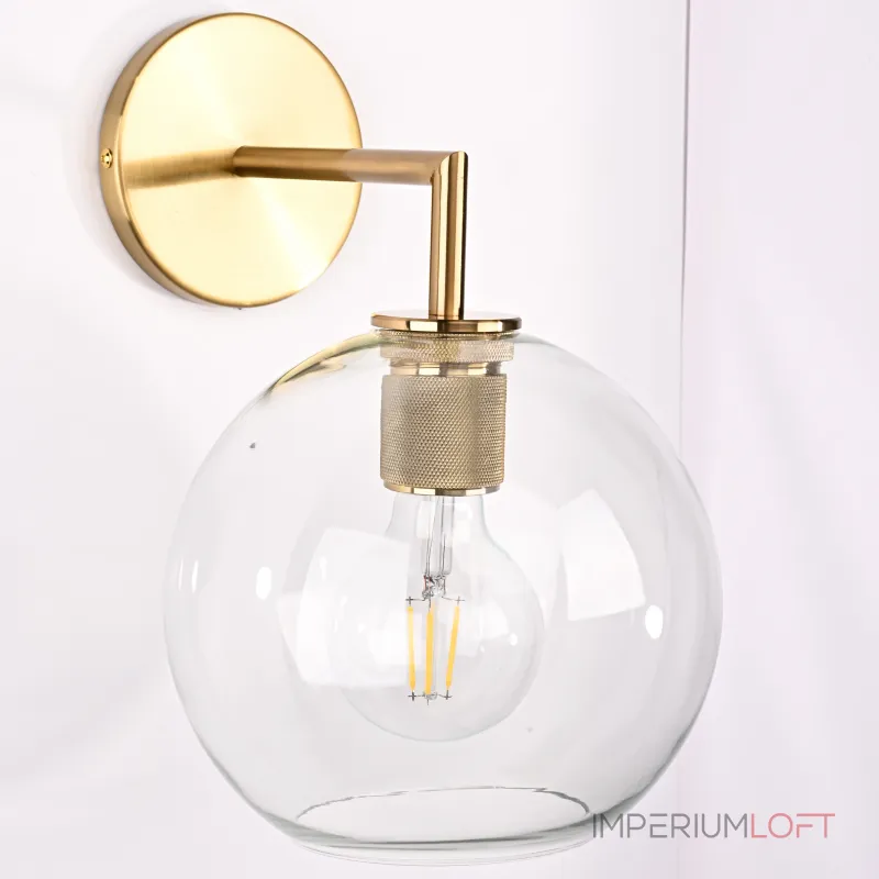 Бра RH Utilitaire Globe Shade Single Sconce Brass от ImperiumLoft