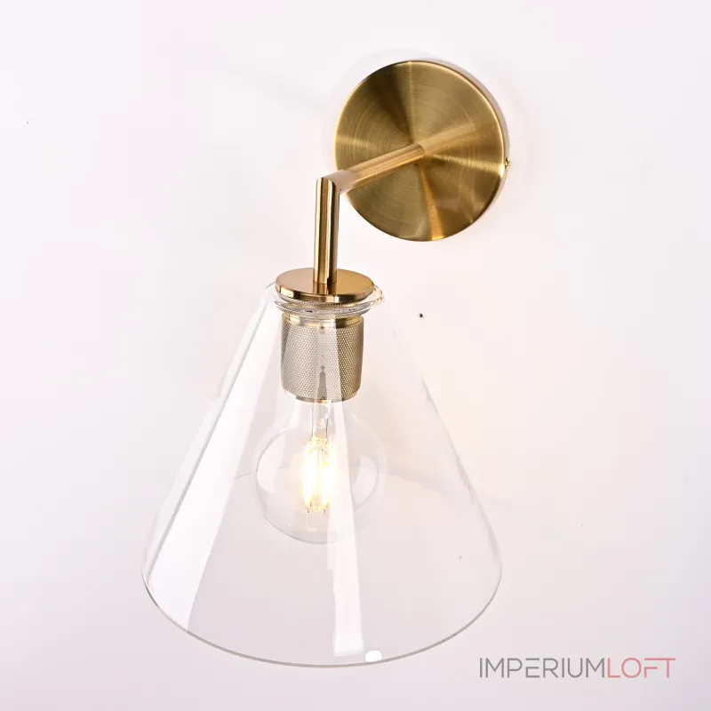 Бра RH Utilitaire Funnel Shade Single Sconce Brass от ImperiumLoft