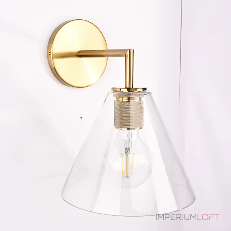 Бра RH Utilitaire Funnel Shade Single Sconce Brass от ImperiumLoft
