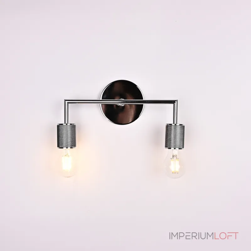 Бра RH Utilitaire Double Sconce Silver от ImperiumLoft