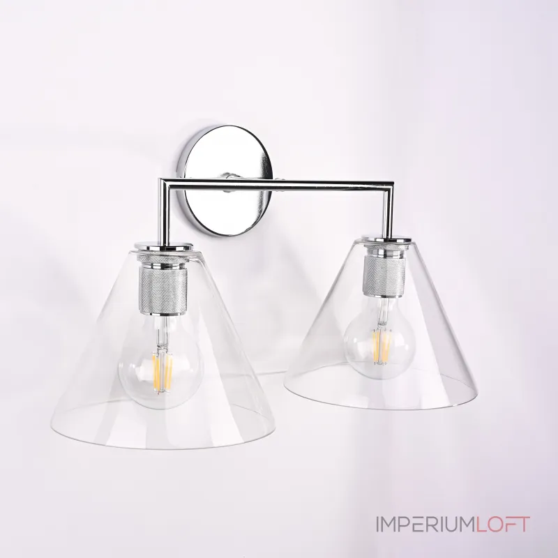 Бра RH Utilitaire Funnel Shade Double Sconce Silver от ImperiumLoft