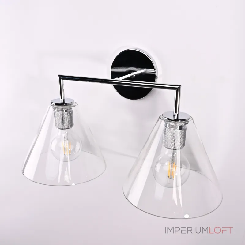 Бра RH Utilitaire Funnel Shade Double Sconce Silver от ImperiumLoft