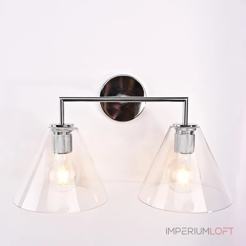 Бра RH Utilitaire Funnel Shade Double Sconce Silver от ImperiumLoft