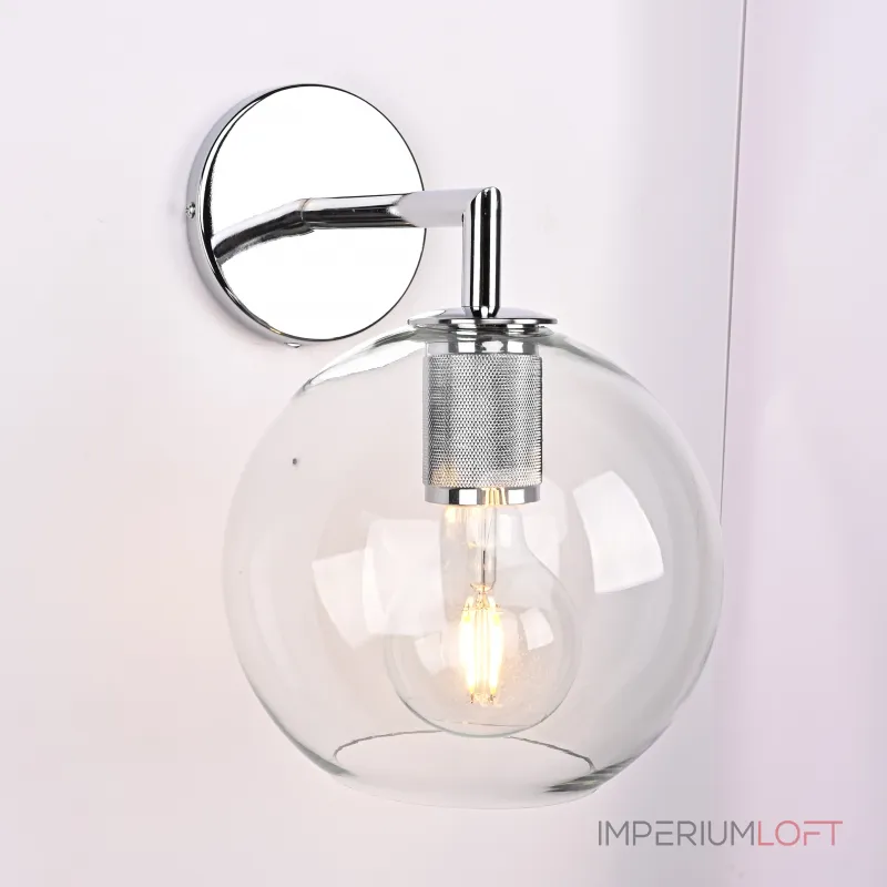 Бра RH Utilitaire Globe Shade Single Sconce Silver от ImperiumLoft