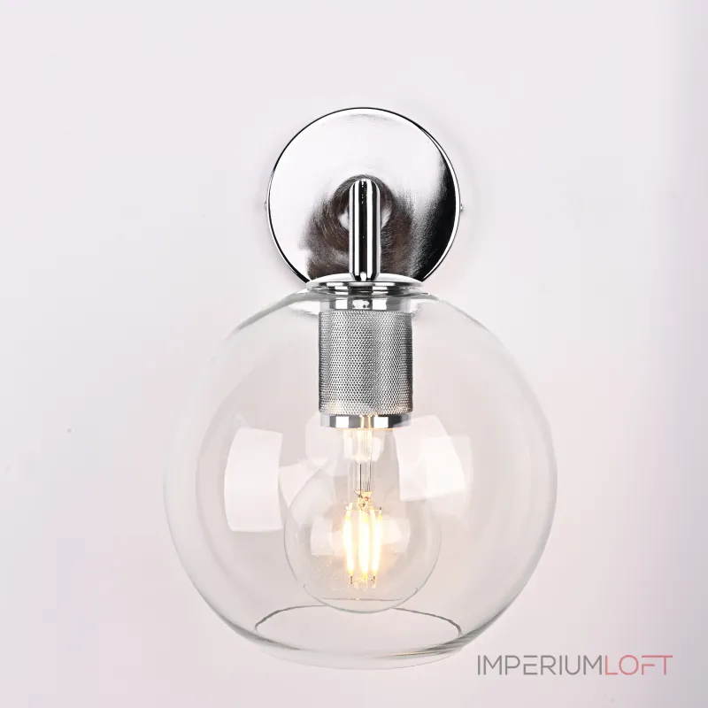 Бра RH Utilitaire Globe Shade Single Sconce Silver от ImperiumLoft
