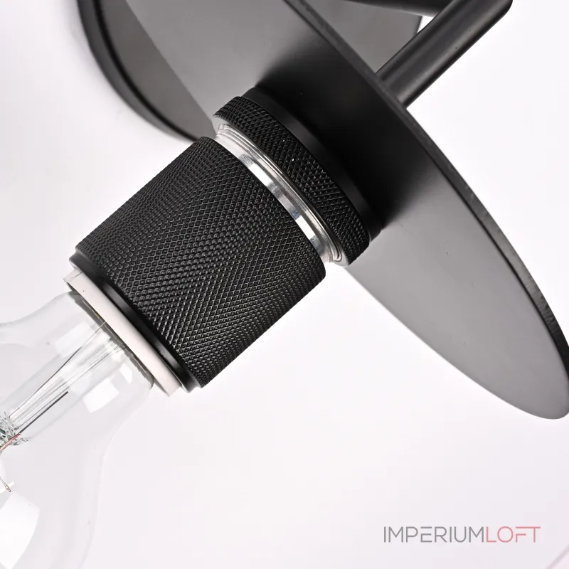 Бра RH Utilitaire Knurled Disk Shade Sconce Black от ImperiumLoft