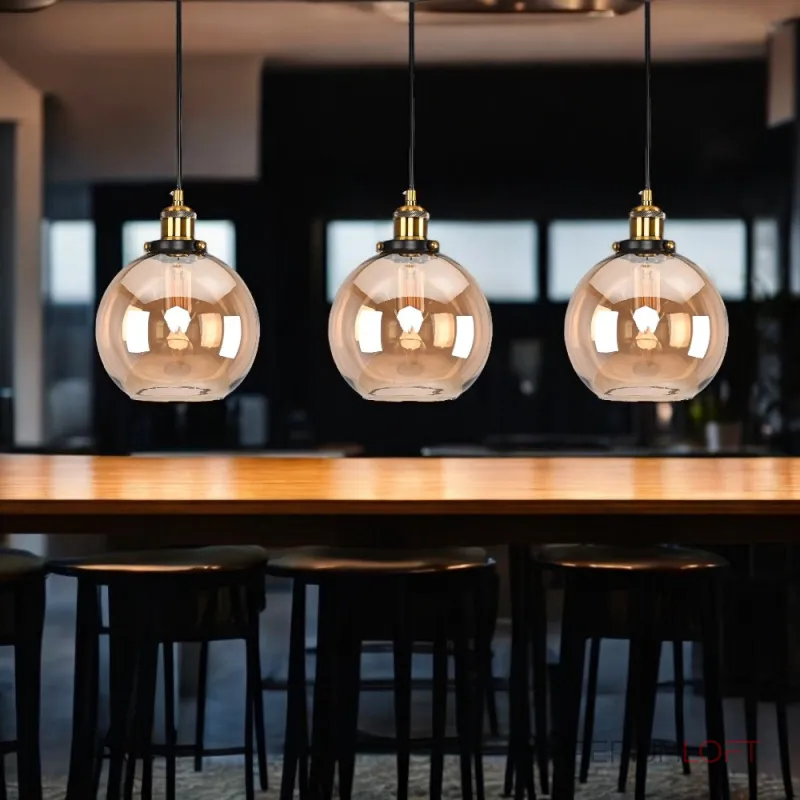 Подвесной светильник Loft Clear Glass Sphere Cloche Дымчатый от ImperiumLoft