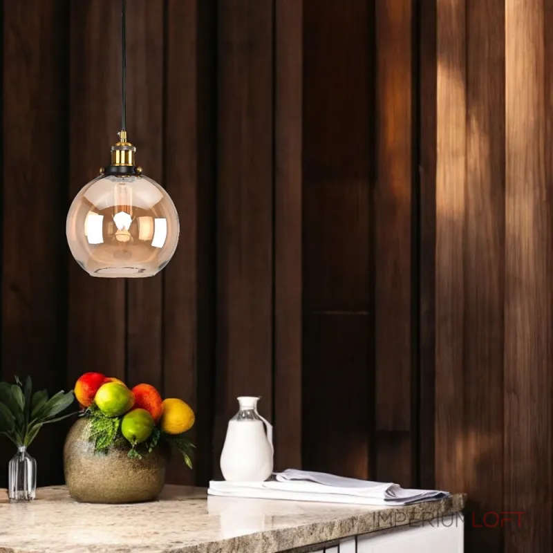 Подвесной светильник Loft Clear Glass Sphere Cloche Дымчатый от ImperiumLoft