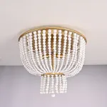 Потолочная люстра JACQUELINE CLEAR FLUSH-MOUNT brass
