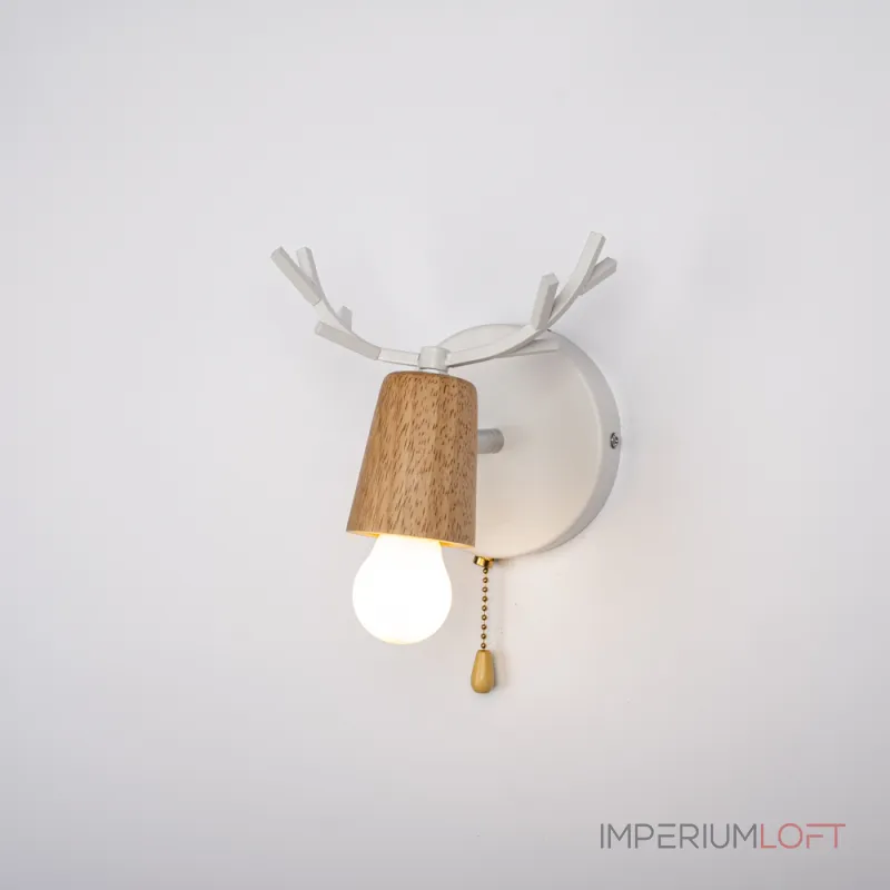 Бра с рожками DEER A SWITCH White/Light wood от ImperiumLoft Бра с рожками DEER A SWITCH White/Light wood от ImperiumLoft